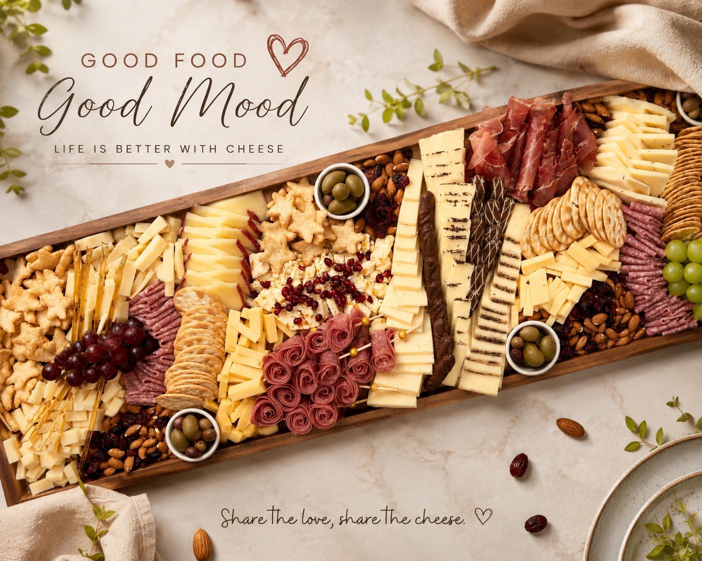 A styled charcuterie presentation