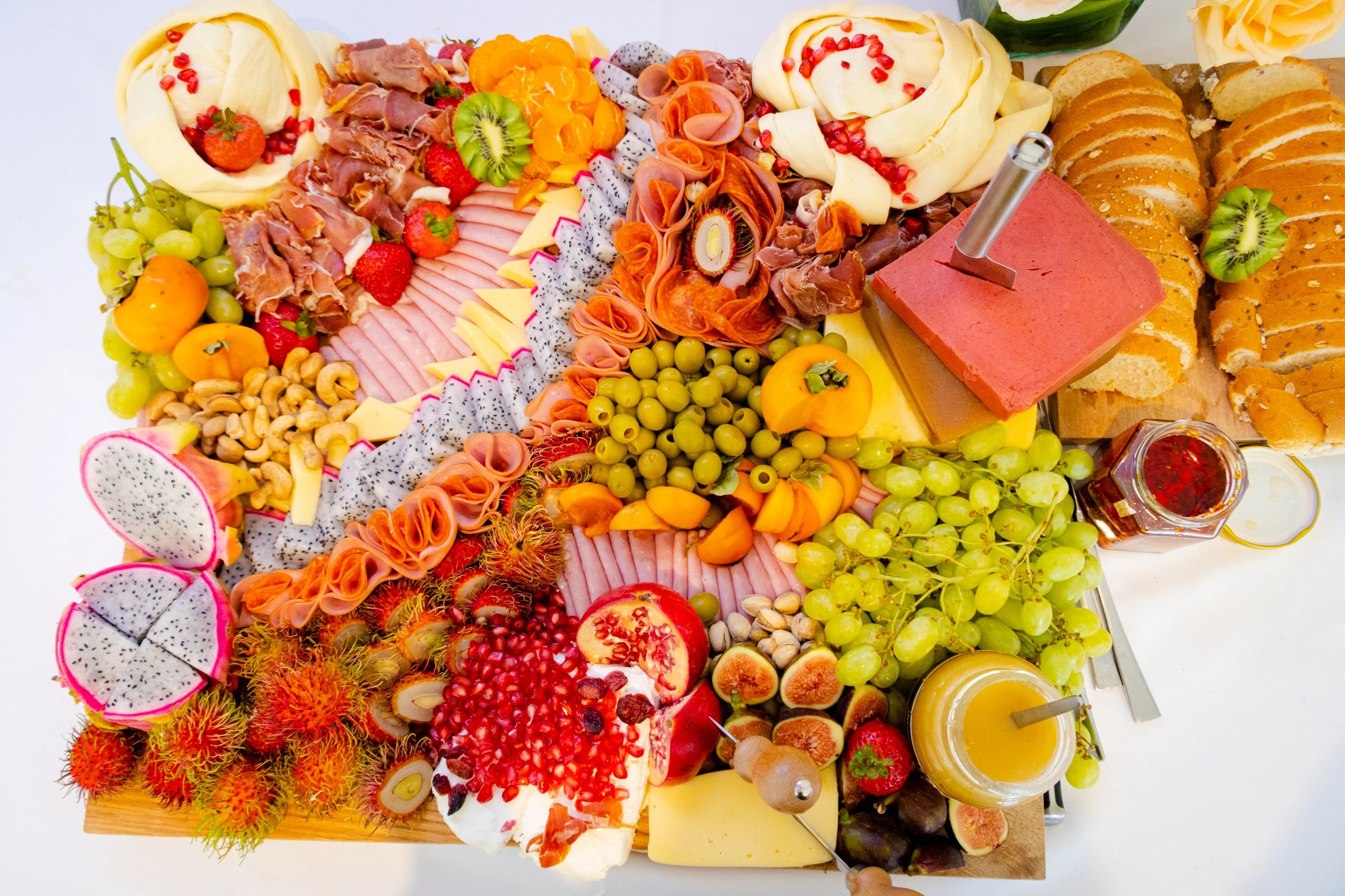 Elegant grazing table styled for an upscale event